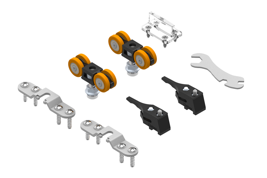SF-P70 fitting set with face fixed mounting plate. Double retaining brake.